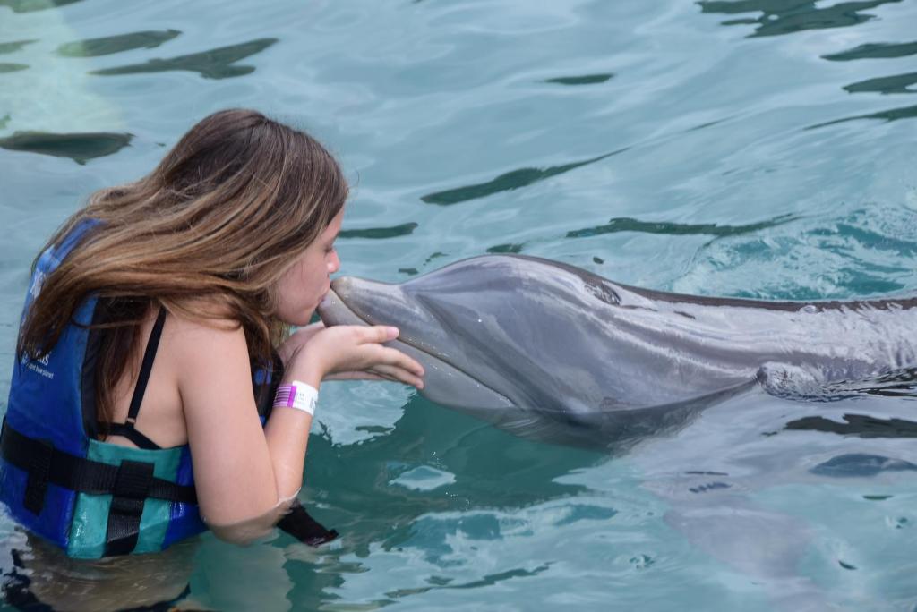 Arianna with dolphins